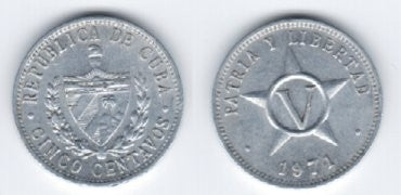 (34) Cuba. 1971. 5 Centavos (MBC)