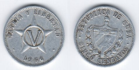 (34) Cuba. 1966. 5 Centavos (BC)