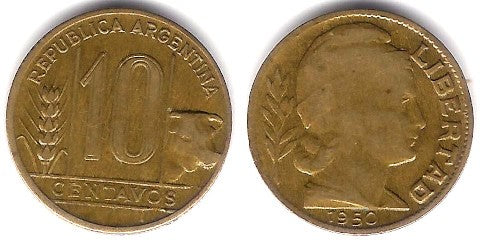 (41) Argentina. 1950. 10 Centavos (MBC-)