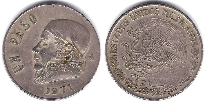(460) Estados Unidos Mexicanos. 1971. 1 Peso (MBC-)
