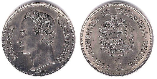 (Y52a.2) Venezuela. 1990. 1 Bolivar (SC)