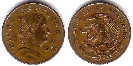(426) Estados Unidos Mexicanos. 1960. 5 Centavos (MBC)
