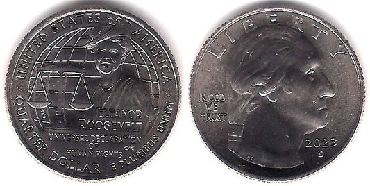 Estados Unidos de América. 2022(D). Quarter Dollar (SC) Eleanor Roosevelt