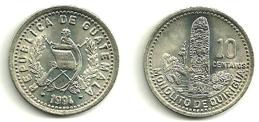(277.5) Guatemala. 1994. 10 Centavos (SC)