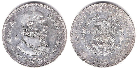 (459) Estados Unidos Mexicanos. 1967. 1 Peso (EBC) (Plata)