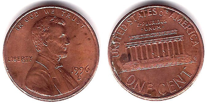 (201b) Estados Unidos de América. 1996(D). 1 Cent (MBC-)