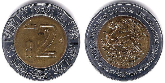 (604) Estados Unidos Mexicanos. 2006. 2 Pesos (SC)