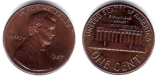 (201b) Estados Unidos de América. 1987. 1 Cent (MBC)