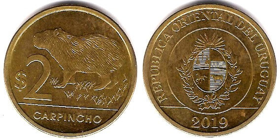 (136) Uruguay. 2019. 2 Pesos (EBC)