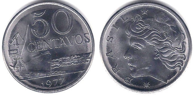(580b) Brasil. 1977. 50 Centavos (SC)