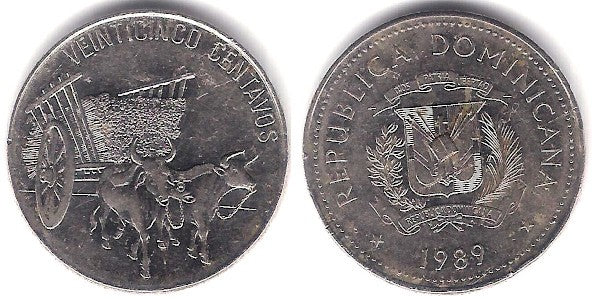(71.1) República Domincana. 1989. 25 Centavos (MBC)