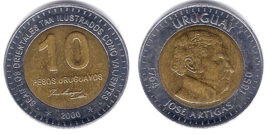 (121) Uruguay. 2000. 10 Pesos (MBC)