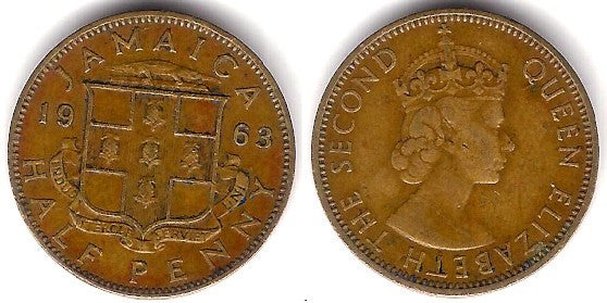 (36) Jamaica. 1963. Half Penny (BC+)
