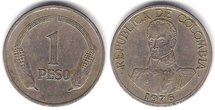 (258.1) Colombia. 1976. 1 Peso (MBC)