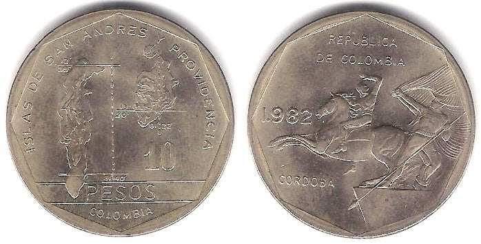 (270) Colombia. 1982. 10 Pesos (EBC)