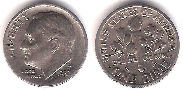 (195a) Estados Unidos de América. 1982(P). 1 Dime (MBC)