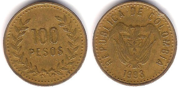 (285.1) Colombia. 1993. 100 Pesos (MBC-)