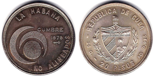 (40) Cuba. 1979. 20 Pesos (SC) (Plata)