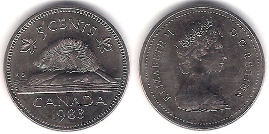 (60.2a) Canadá. 1983. 5 Cents (SC)