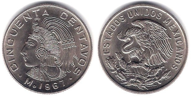 (451) Estados Unidos Mexicanos. 1967. 50 Centavos (SC)