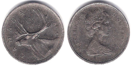 (62b) Canadá. 1975. 25 Cents (MBC)