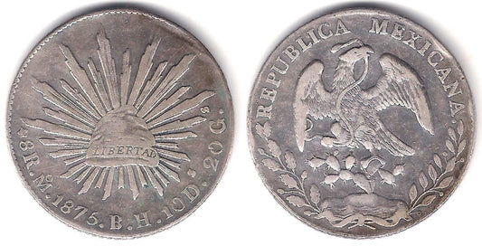 (377.10) República Mexicana. 1875. 8 Reales (MBC+) (Plata) Ceca de Ciudad de México BH