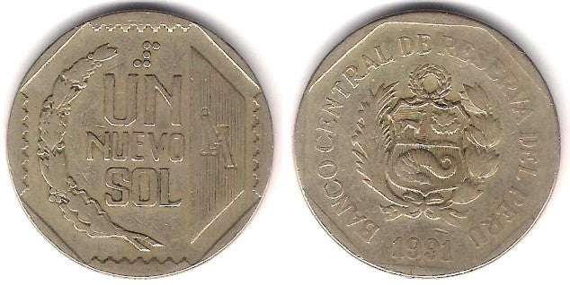 (308.1) Perú. 1991. 1 Nuevo Sol (BC+)