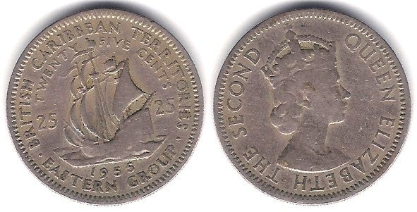 (6) Estados Orientales Carineños. 1955. 25 Cents (MBC)