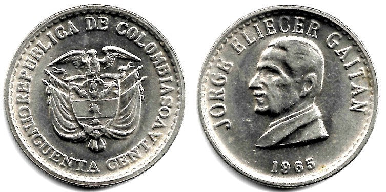 (225) Colombia. 1965. 50 Centavos (SC)