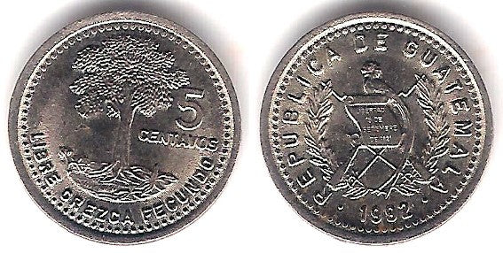 (276.4) Guatemala. 1992. 5 Centavos (EBC)