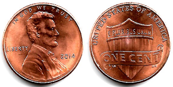 (468) Estados Unidos de América. 2014. 1 Cent (SC)