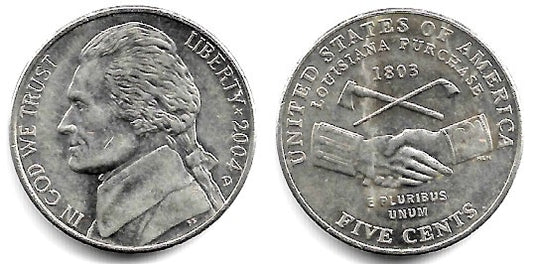 (360) Estados Unidos de América. 2004(D). 5 Cents (EBC)