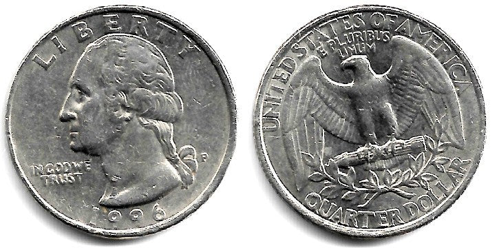 (A164a) Estados Unidos de América. 1996(P). Quarter Dollar (MBC+)