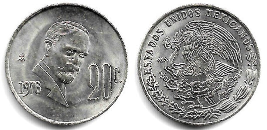 (442) Estados Unidos Mexicanos. 1976. 20 Centavos (EBC)
