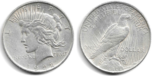 (150) Estados Unidos de América. 1922. 1 Dollar (MBC) (Plata)