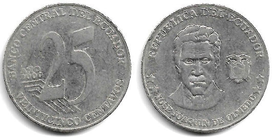 (107) Ecuador. 2000. 25 Centavos (BC/BC+)
