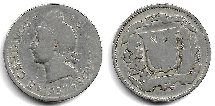 (18) República Dominicana. 1937. 5 Centavos (RC)