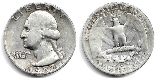 (164) Estados Unidos de América. 1957(D). Quarter Dollar (BC) (Plata)