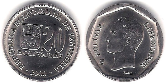 (Y81) Venezuela. 2000. 20 Bolivares (EBC+)