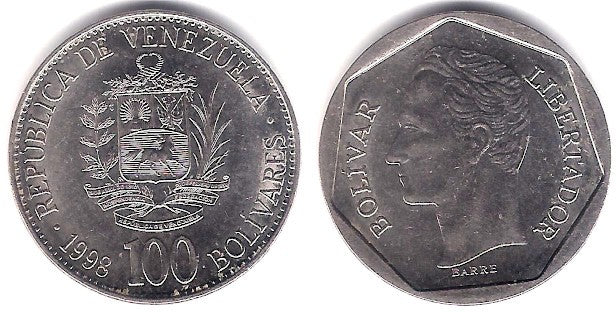 (Y78.1) Venezuela. 1998. 100 Bolivares (EBC)
