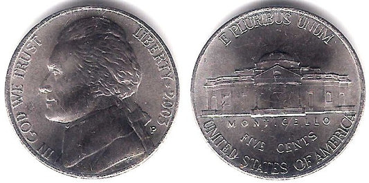 (A192) Estados Unidos de América. 2003(P). 5 Cents (SC)