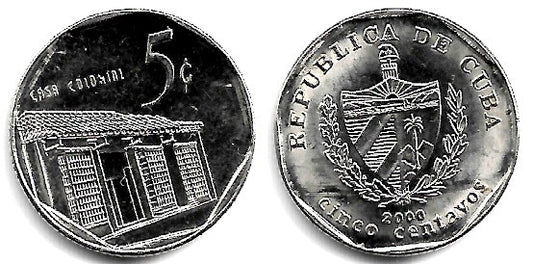 (575.2) Cuba. 2000. 5 Centavos (SC)