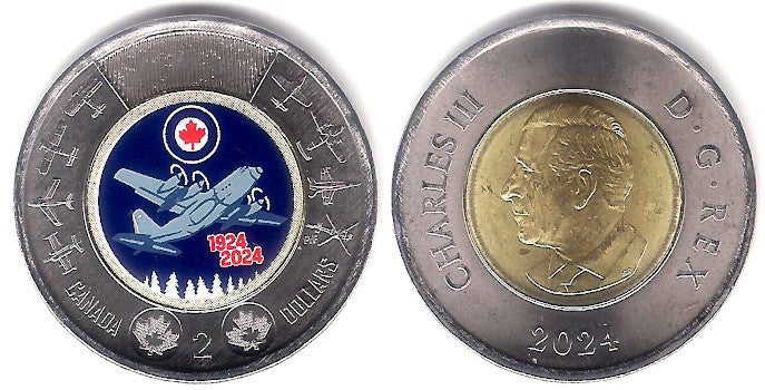 Canadá. 2024. 2 Dollars (SC) Coloreada