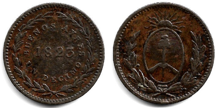(1) Buenos Aires (Argentina). 1823. 1 Décimo (MBC)
