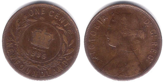 (1) Canadá (New Foundland). 1885. 1 Cent (BC)
