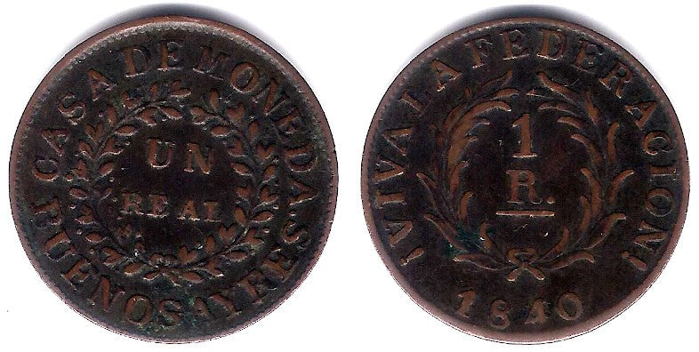 (7) Argentina (Buenos Aires). 1840. 1 Real (MBC)