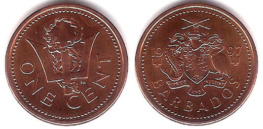 (10a) Barbados. 1997. 1 Cent (SC)