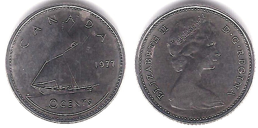 (77.1) Canadá. 1977. 10 Centas (SC-)
