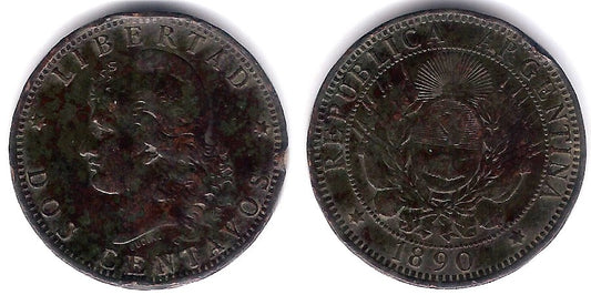 (33) Argentina. 1893. 2 Centavos (BC/BC+)