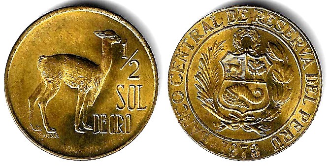 (247) Perú. 1973. ½ Sol de Oro (EBC-)